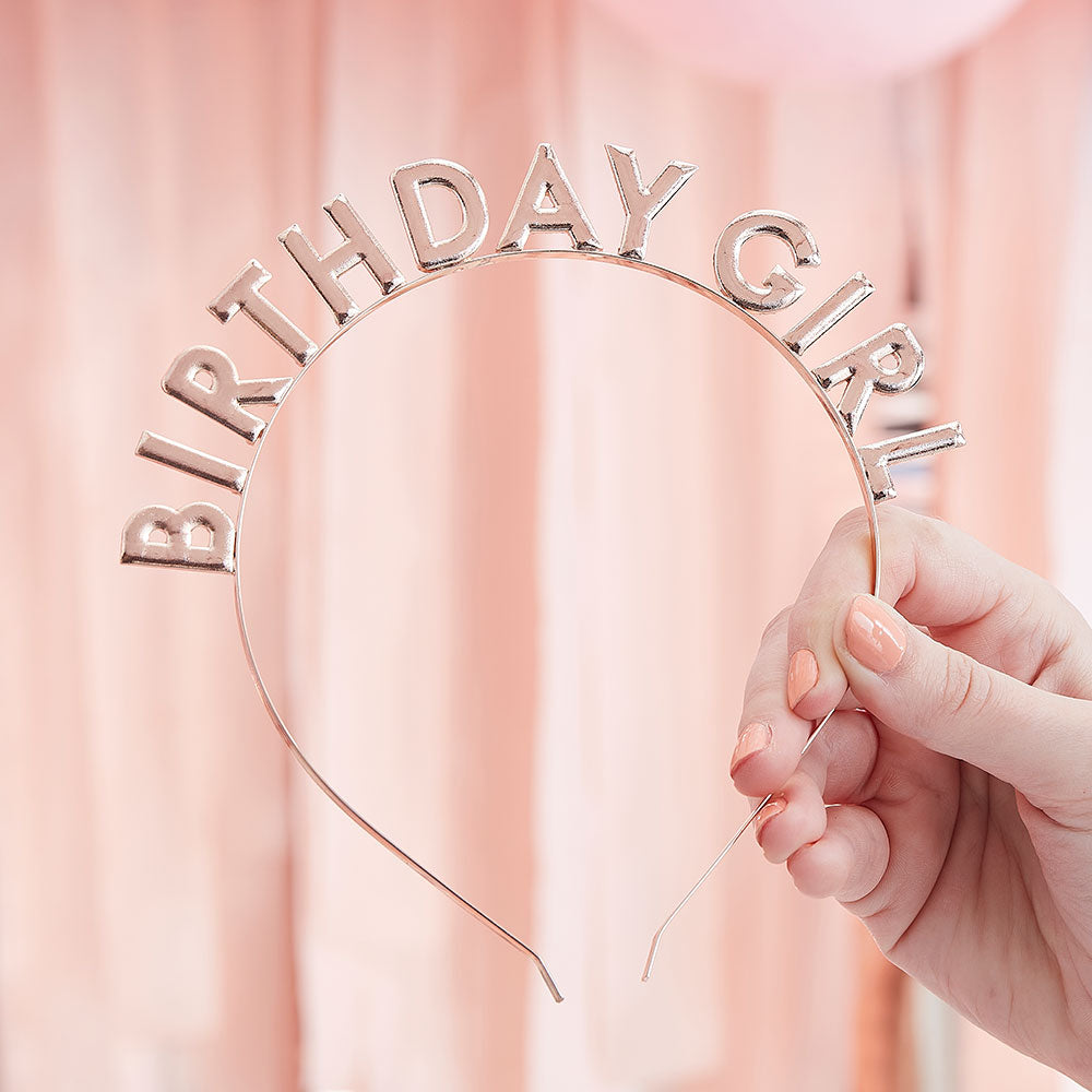 Rose Gold Birthday Girl Headband