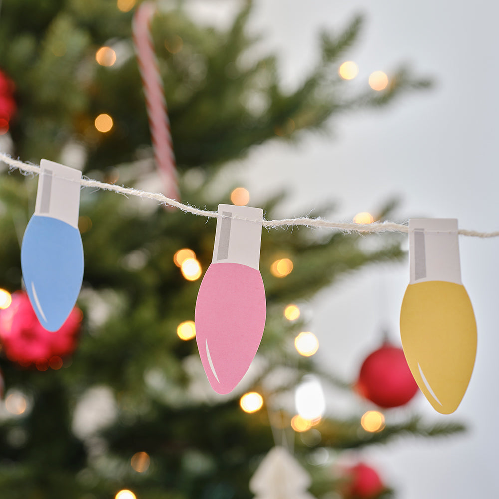 Multicoloured Lightbulb Christmas Garland