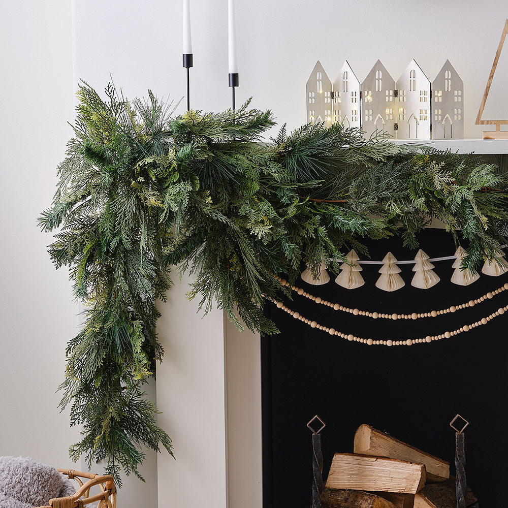 Luxe Pine and Cypress Foliage Christmas Garland