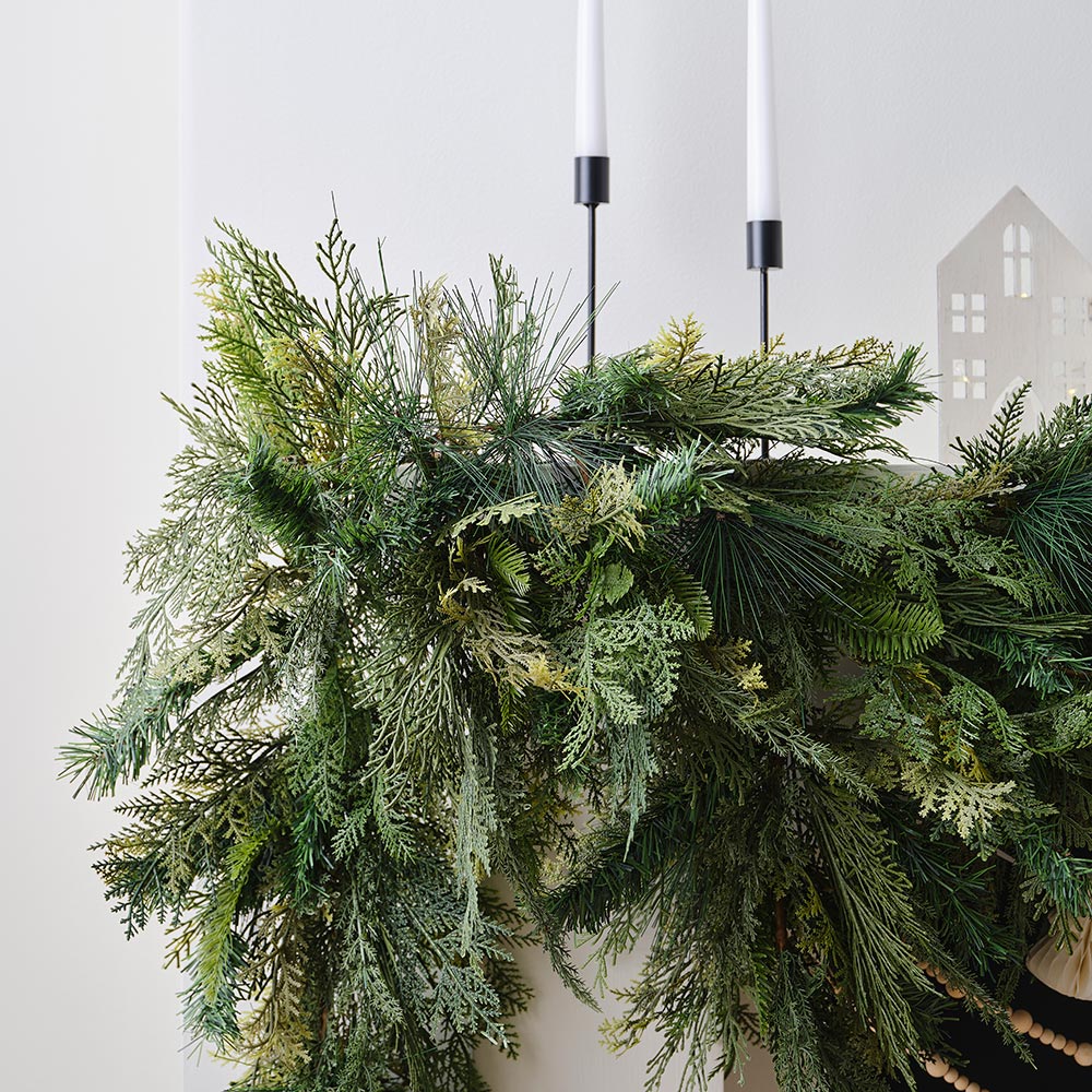 Luxe Pine and Cypress Foliage Christmas Garland