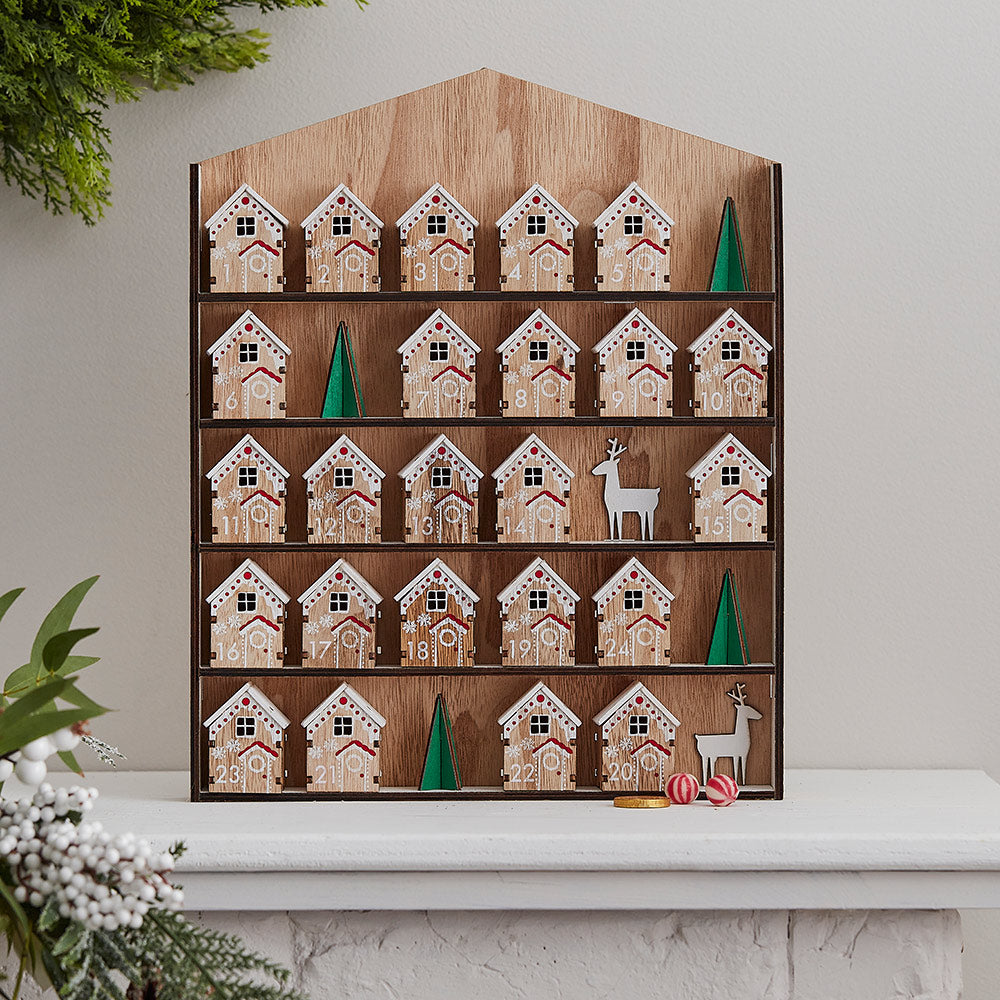 Fill Your Own Wooden House Advent Calendar