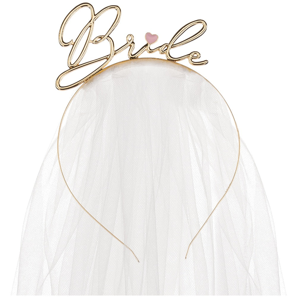 Gold Bride Headband Veil