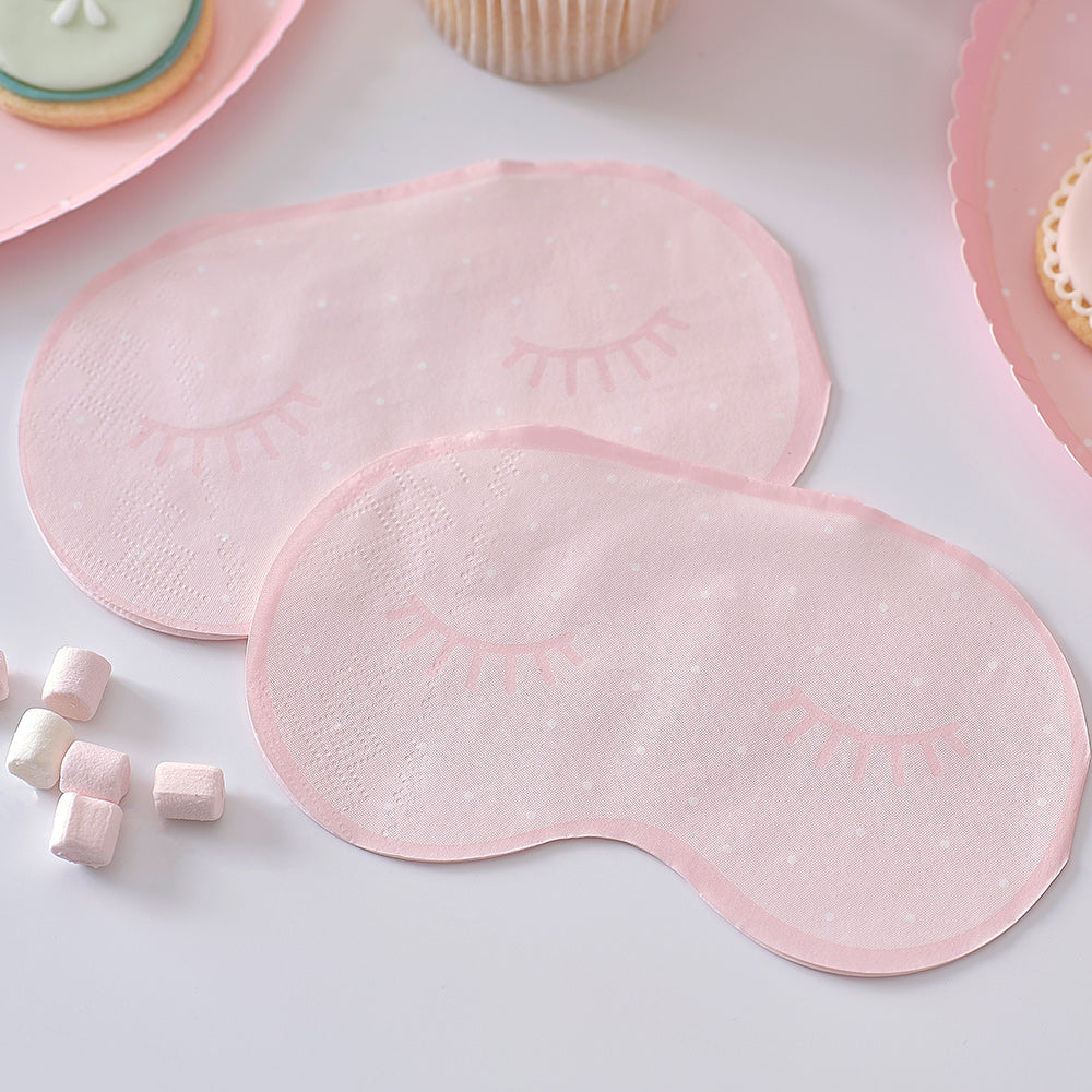 Pink Eye Mask Pamper Party Paper Napkins