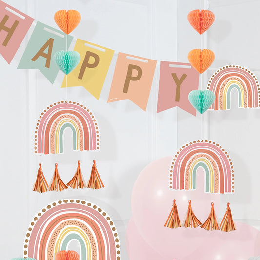 Boho Rainbow Hanging Cutouts with Tassels