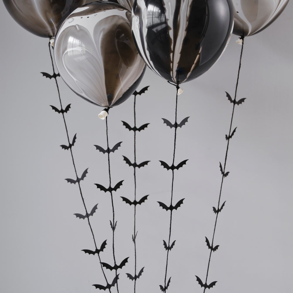 Black Bat Halloween Balloon Tails