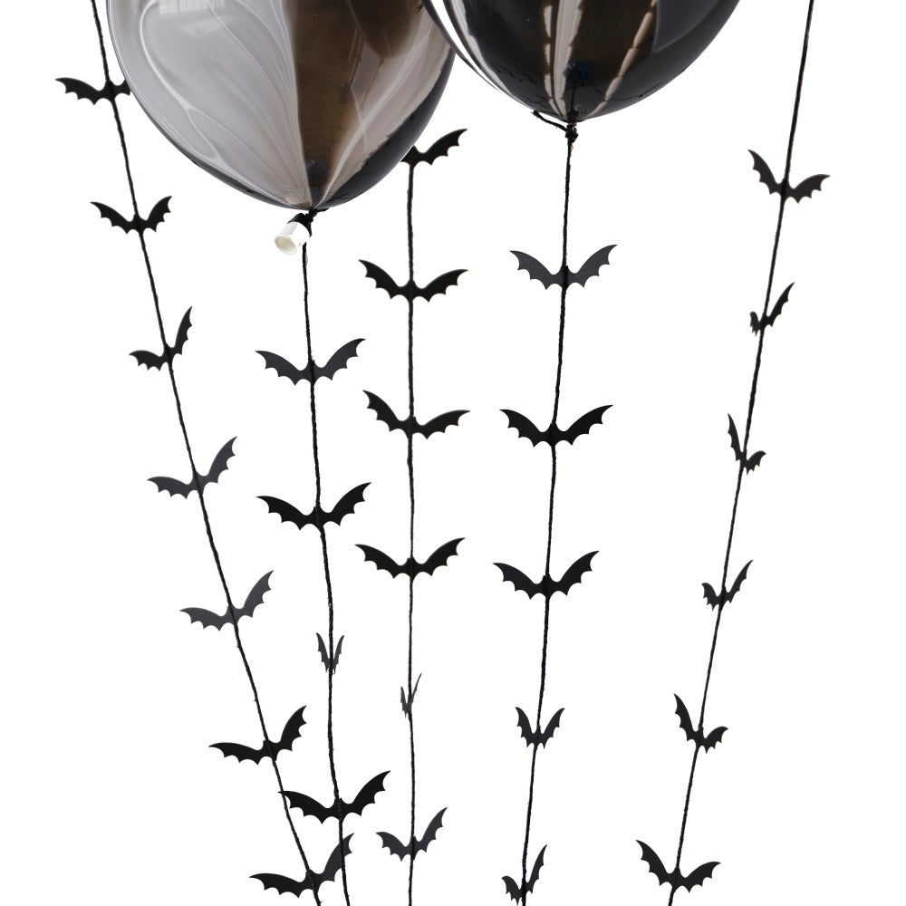 Black Bat Halloween Balloon Tails