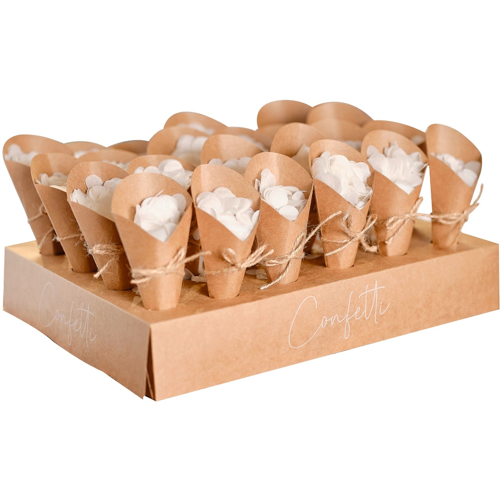 Wedding Confetti Cone Holder with 24 Cones and Confetti