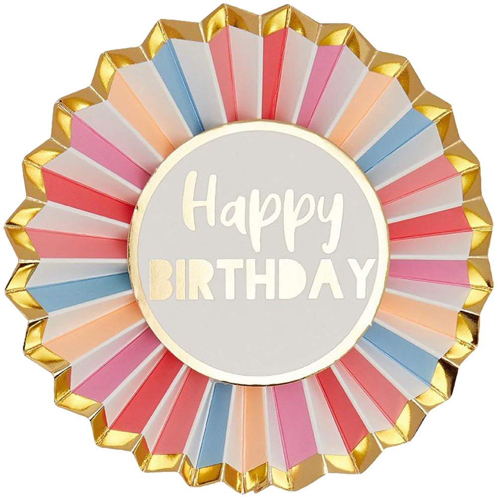 Rose Gold Happy Birthday Badge
