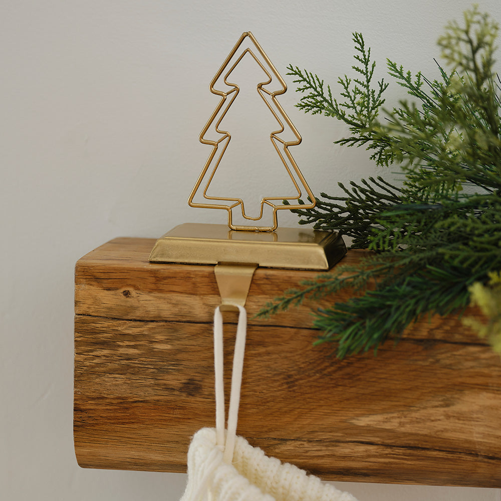 Gold Christmas Tree Stocking Holder