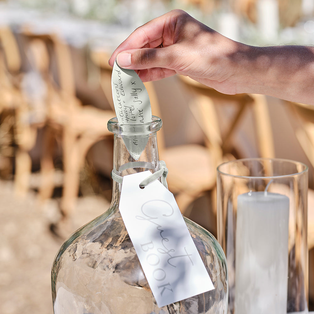 Recycled Glass Vase Alternative Wedding Guest Book