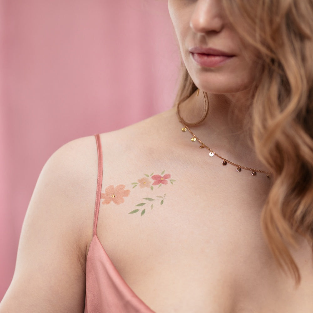 Pastel Floral Temporary Tattoos 18pc