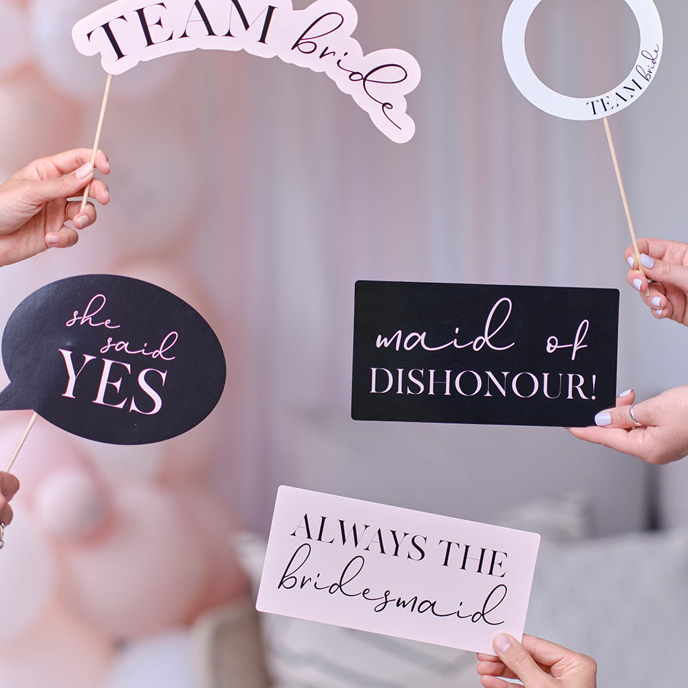 Pink, Black and White Hen Party Photo Booth Props