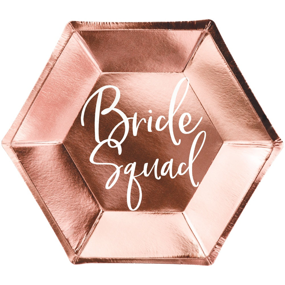 Rose Gold Bride Squad Paper Plates