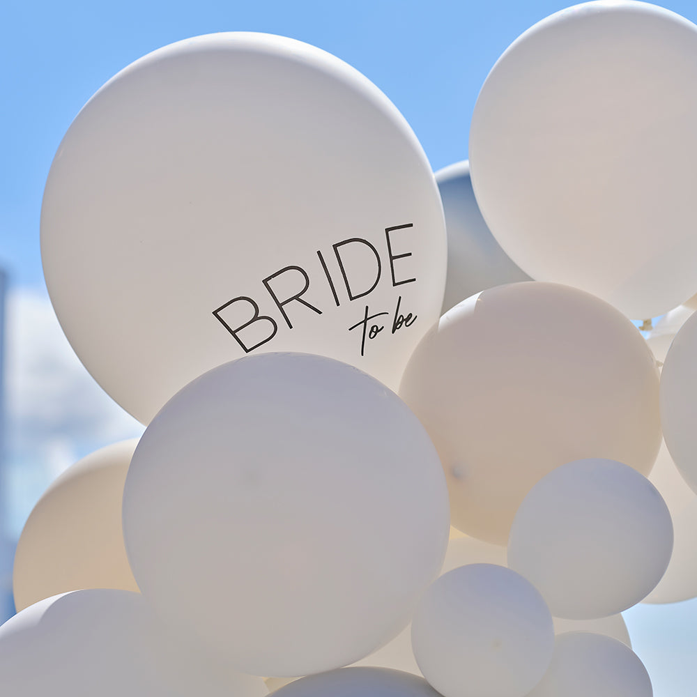 White & Silver Hen Party Balloon Arch Kit