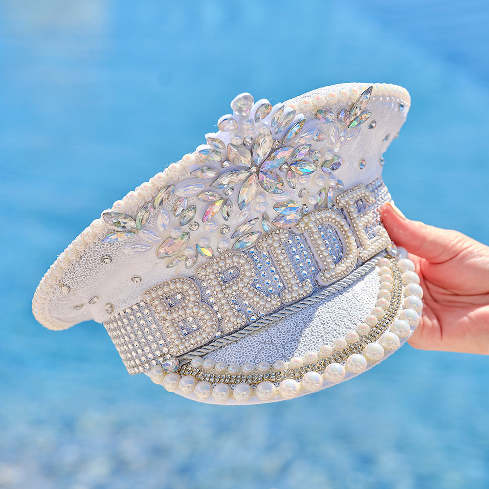 Rhinestone & Pearl Embellished Bride Hen Party Hat