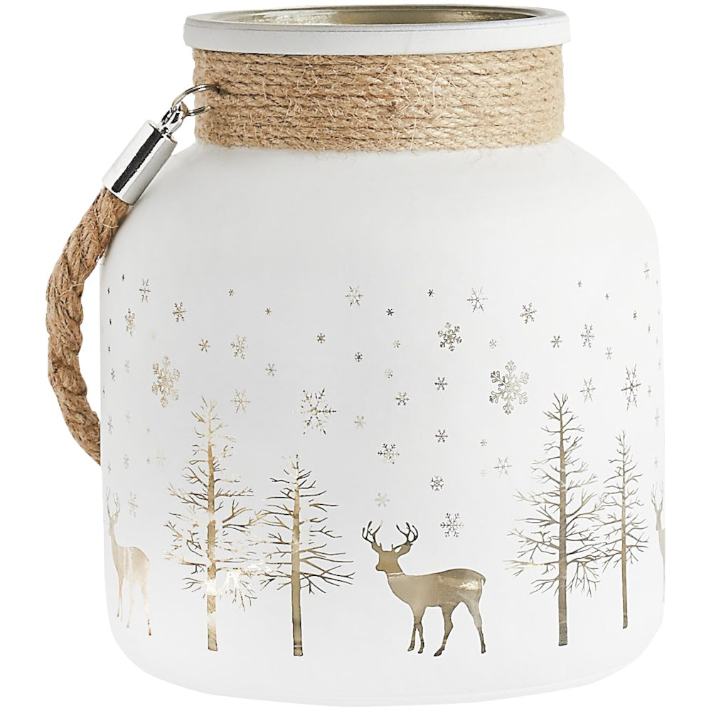 Large Christmas Candle Holder with Rope