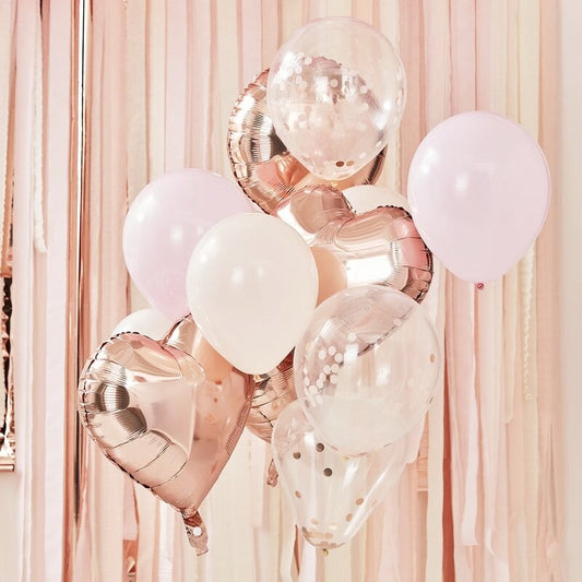 Blush and Rose Gold Balloons Bundle - Ginger Ray - Party Touches