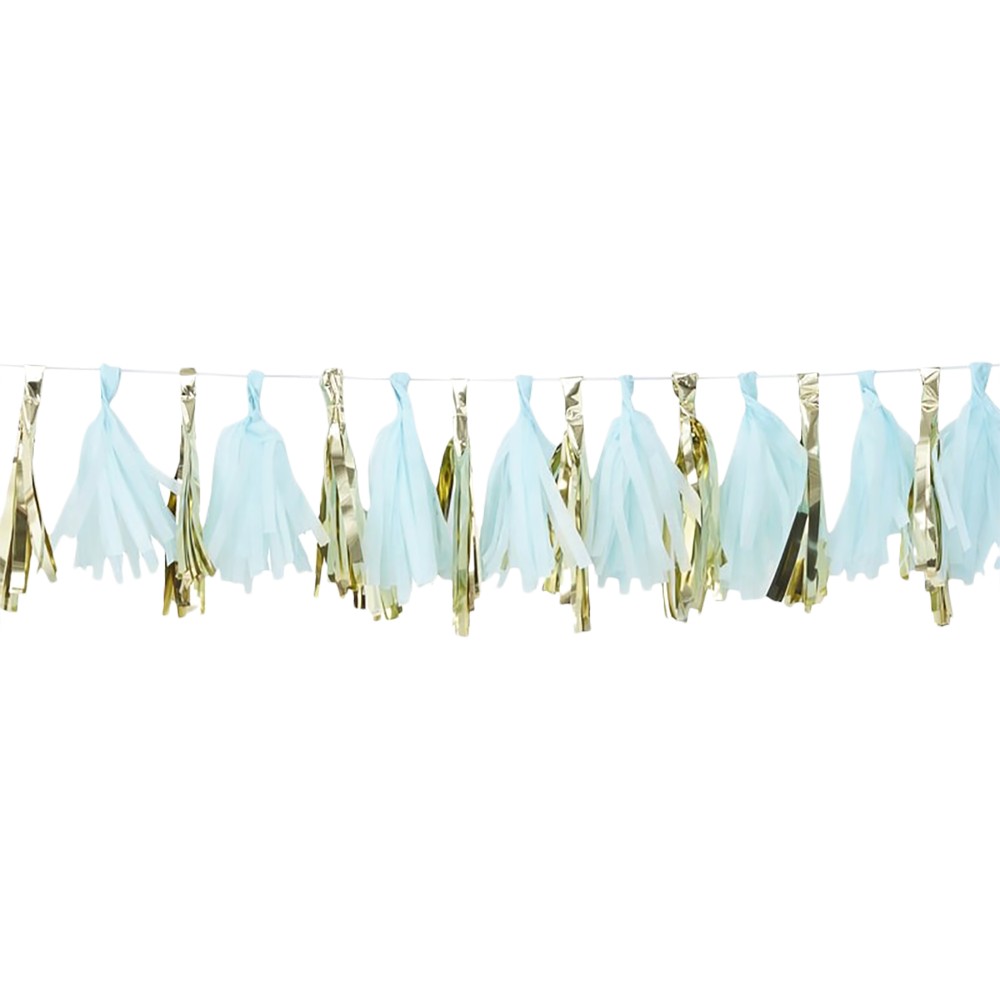 Blue and Gold Tassel Garland - Ginger Ray - Party Touches