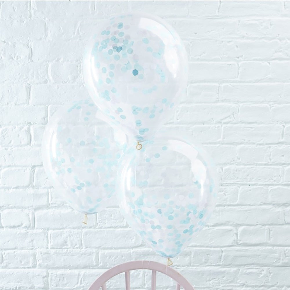 Blue Confetti Filled Balloons - Ginger Ray - Party Touches