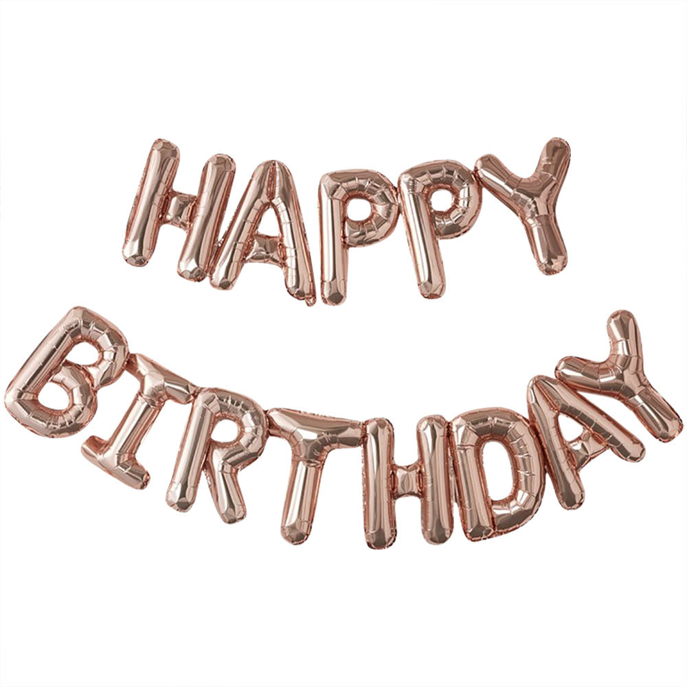 Rose Gold Happy Birthday Balloon Bunting - Ginger Ray - Party Touches