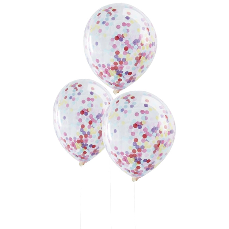 Multicoloured Confetti Filled Balloons - Ginger Ray - Party Touches
