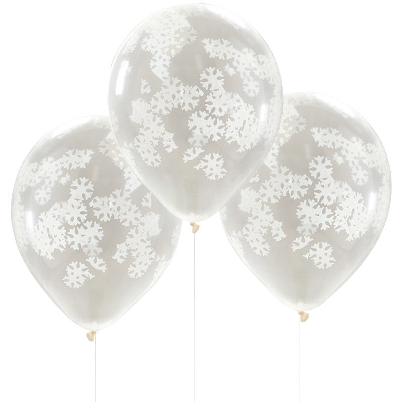 Snowflake Shaped Confetti Filled Balloons - Ginger Ray - Party Touches