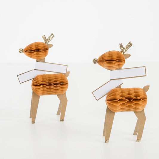 Honeycomb Reindeer Placecards