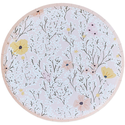 Pink Floral Paper Plates