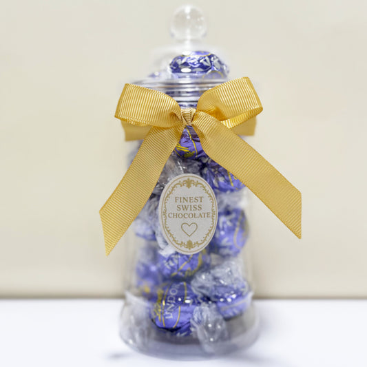 Lindt Blueberries & Cream White Chocolate Truffles in a Victorian Jar