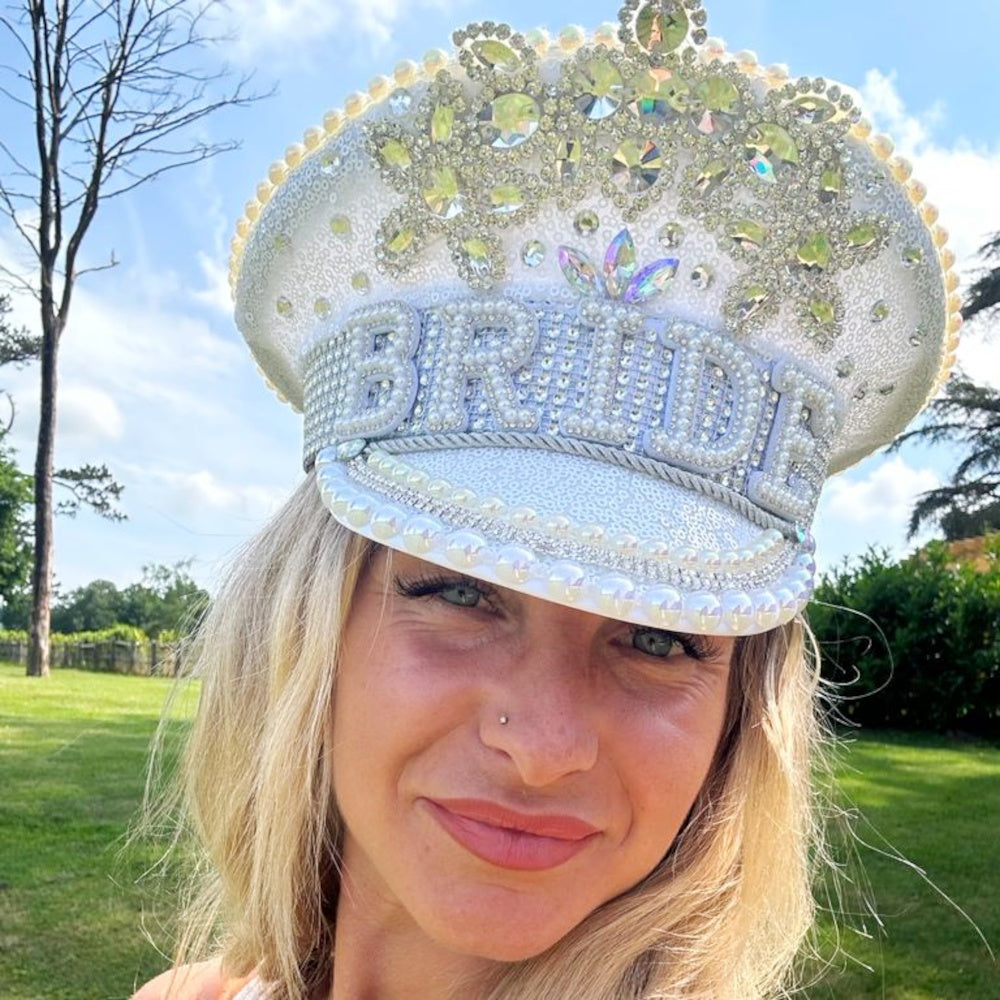 Rhinestone and Pearl Bride Hen Party Hat