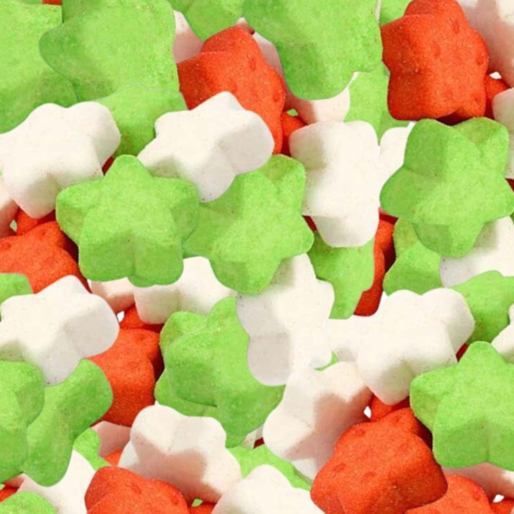 Green Red and White Marshmallow Stars