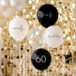 Black, Nude, Cream and Champagne Gold 60th Birthday Party Balloons