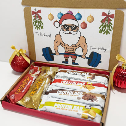 Personalised Protein Bars Christmas Gift Box for Men - 6 Bars