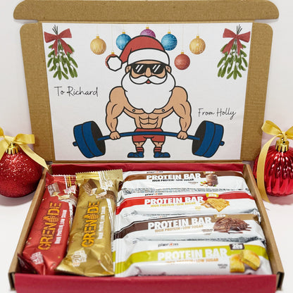 Personalised Protein Bars Christmas Gift Box for Men - 6 Bars