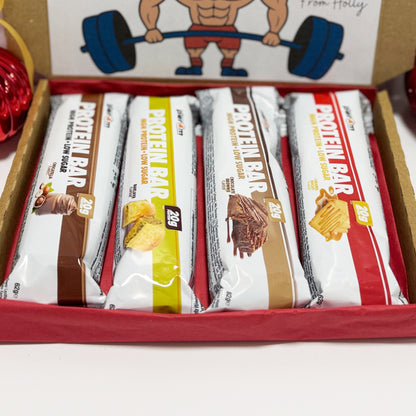 Personalised Christmas Protein Bars Gift Box for Men - 4 Per4m Bars