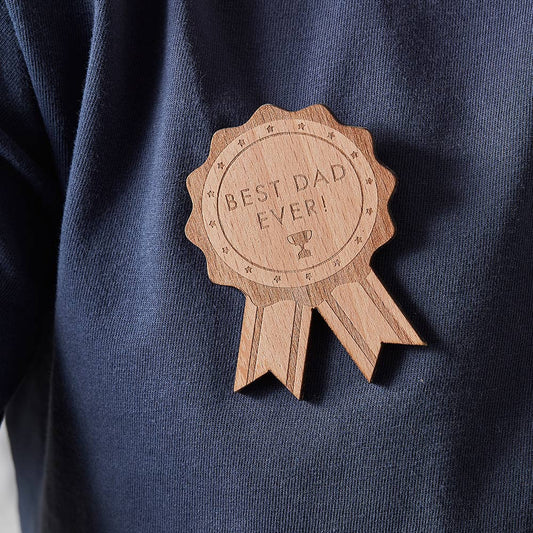 Wooden Best Dad Ever Father's Day Badge