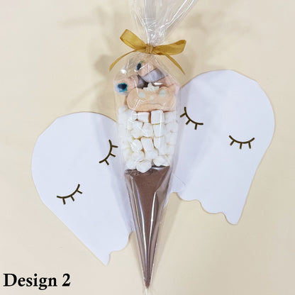 Halloween Themed Hot Chocolate Cones with Marshmallows