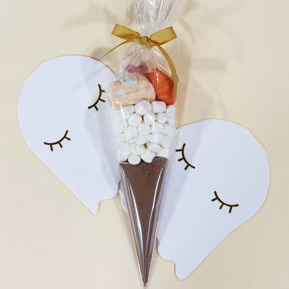 Pre Filled Halloween Hot Chocolate Cone - 1 Ghost, 1 Pumpkin Face, 1 Orange Pumpkin Marshmallows