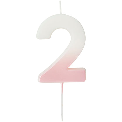 Pink Ombre Number 2 Candle