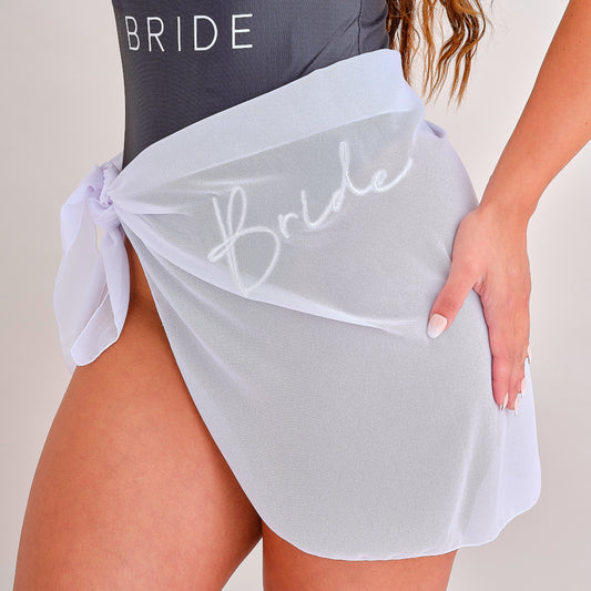 White Embroidered Bride Sarong