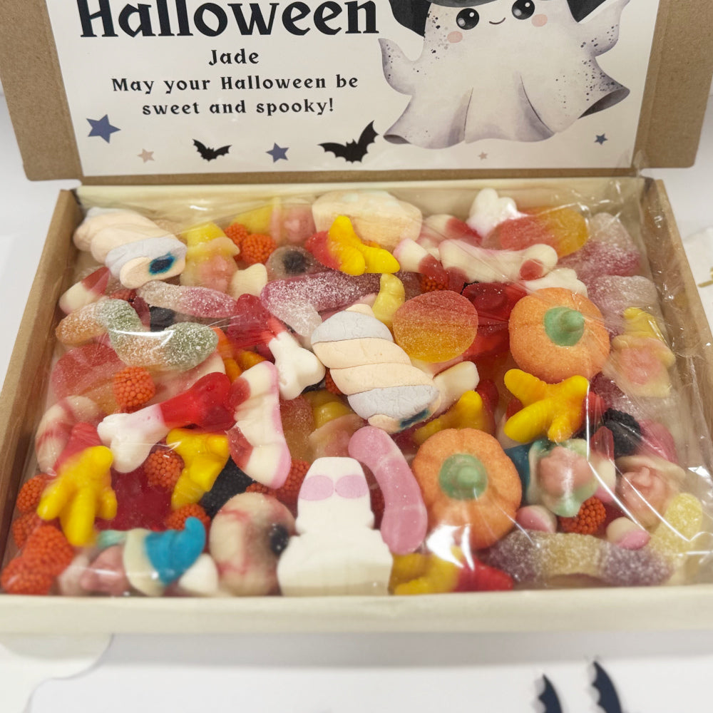 Personalised Happy Halloween Ghost Sweet Box