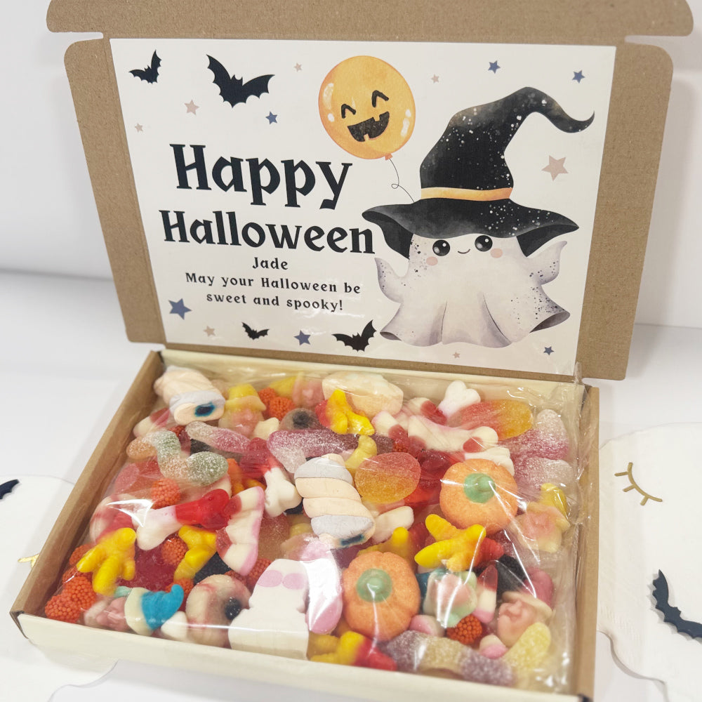 Personalised Happy Halloween Ghost Sweet Box