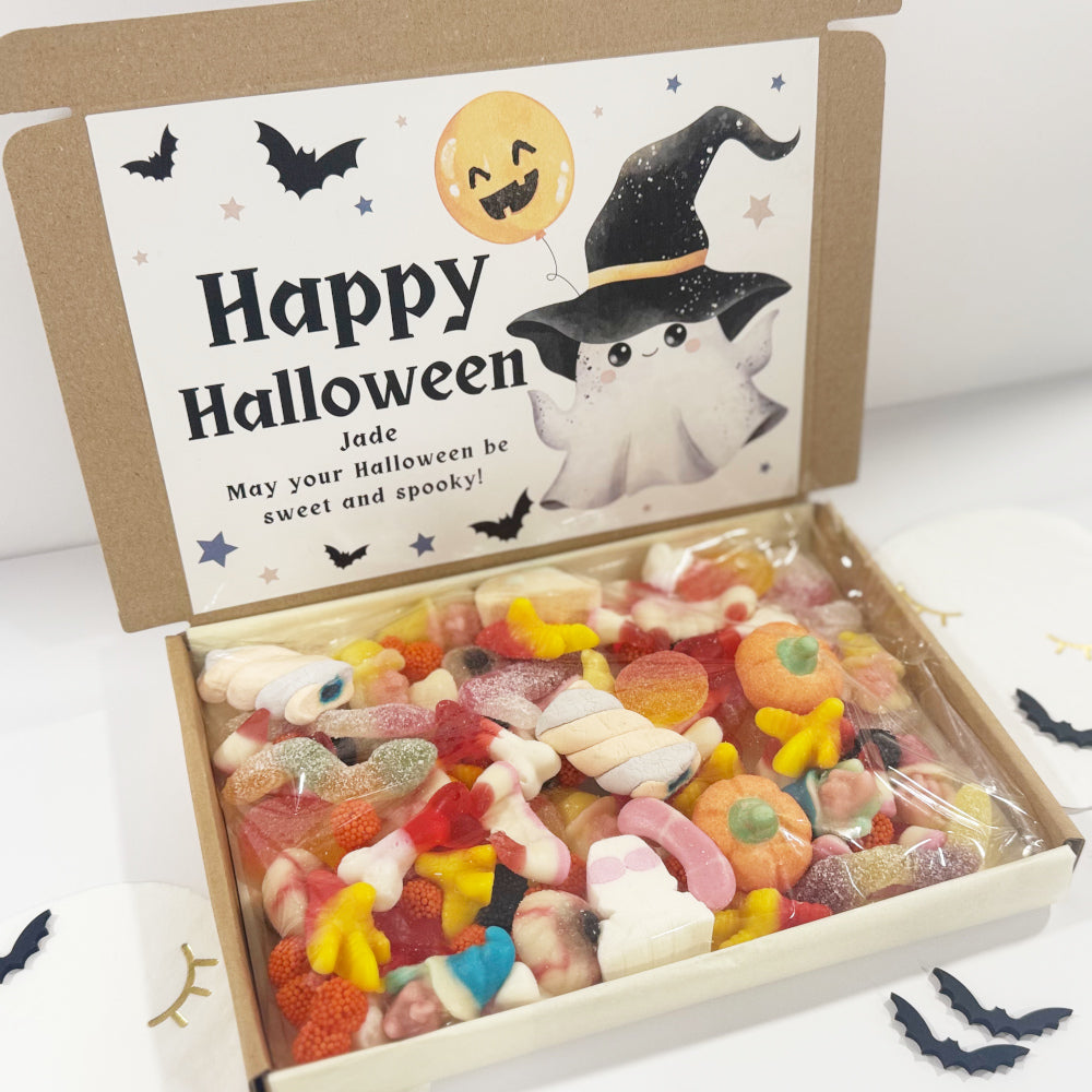Personalised Happy Halloween Ghost Sweet Box