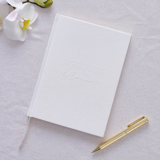 White Embossed Wedding Planner