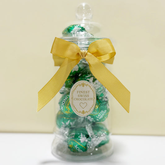 Lindt Mint Milk Chocolate Truffles in a Victorian Jar