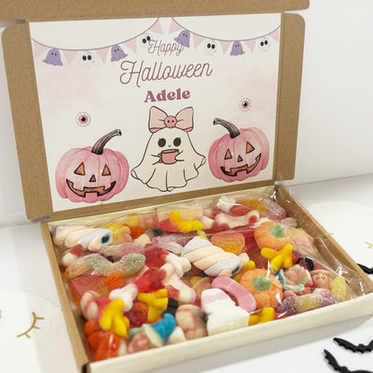 Personalised Pink Pumpkins and Ghost Sweet Box