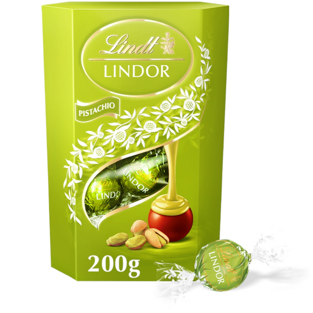 Lindt Lindor Pistachio Milk Chocolate Truffles Box 200gm