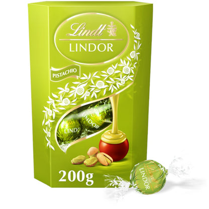 Lindt Lindor Pistachio Milk Chocolate Truffles Box 200gm