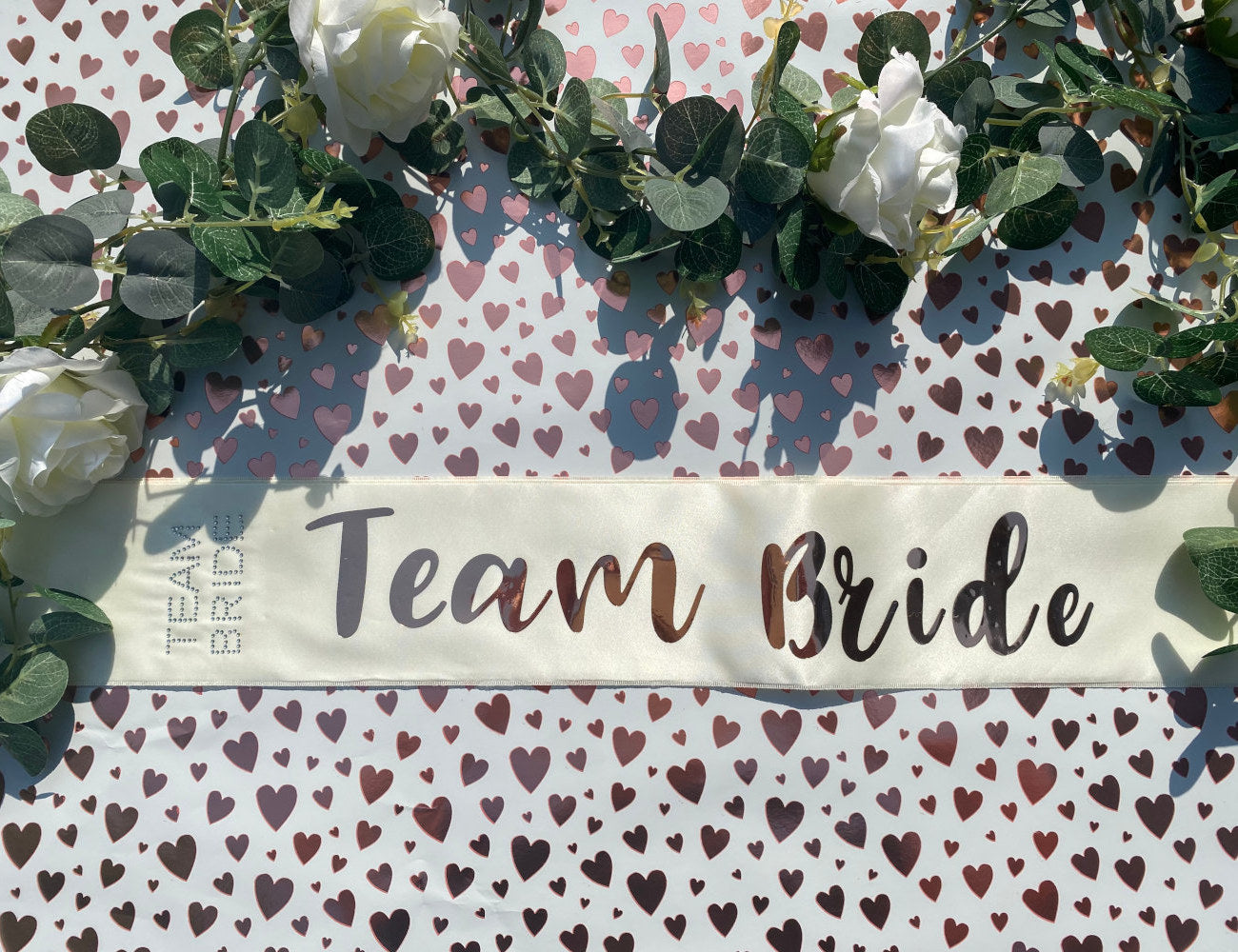 Cream & Rose Gold Team Bride Sash