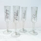 Personalised Silver Glitter Plastic Champagne Flute